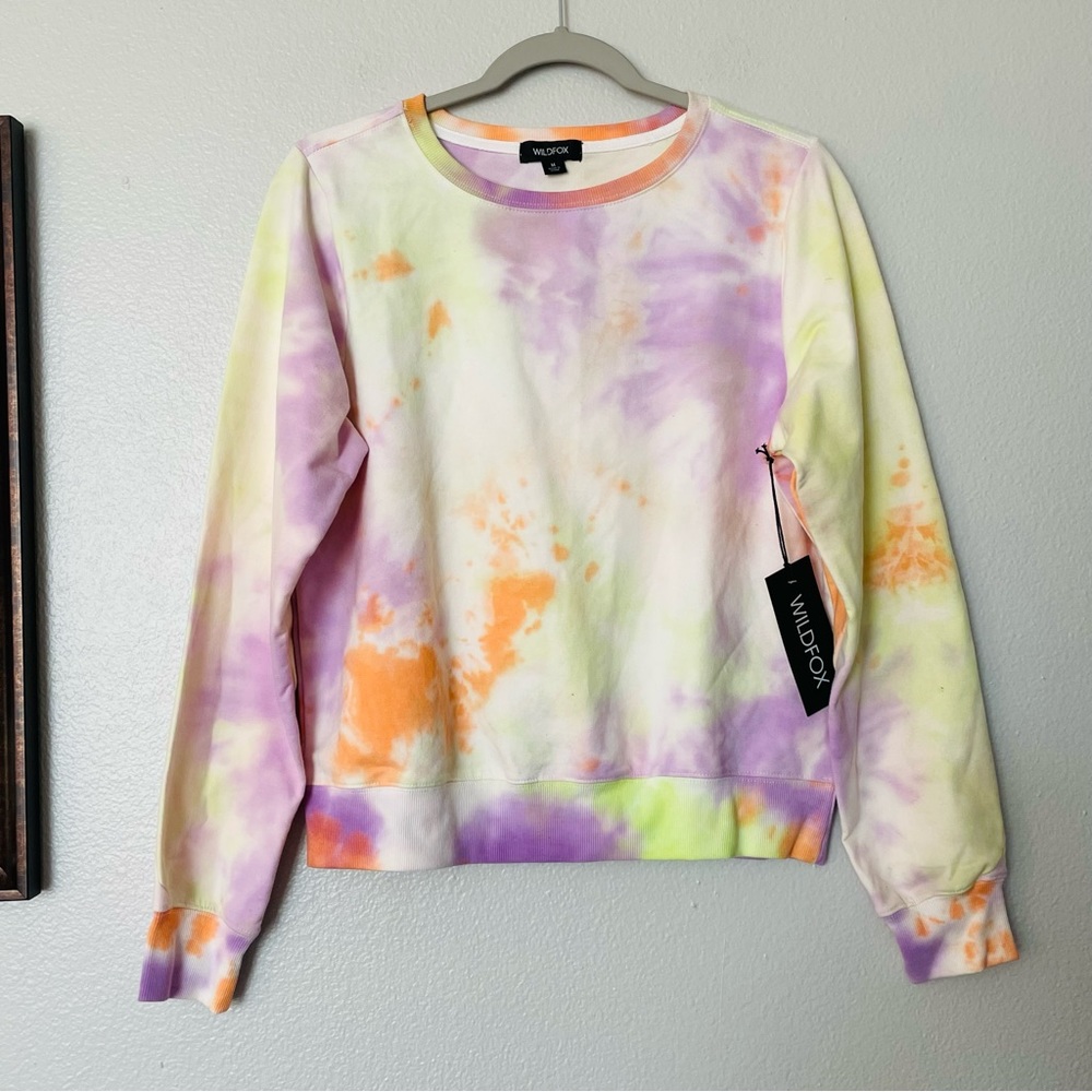 NWT Wildfox Sweatshirt in Sherbet Wash Tie Dye Size Medium